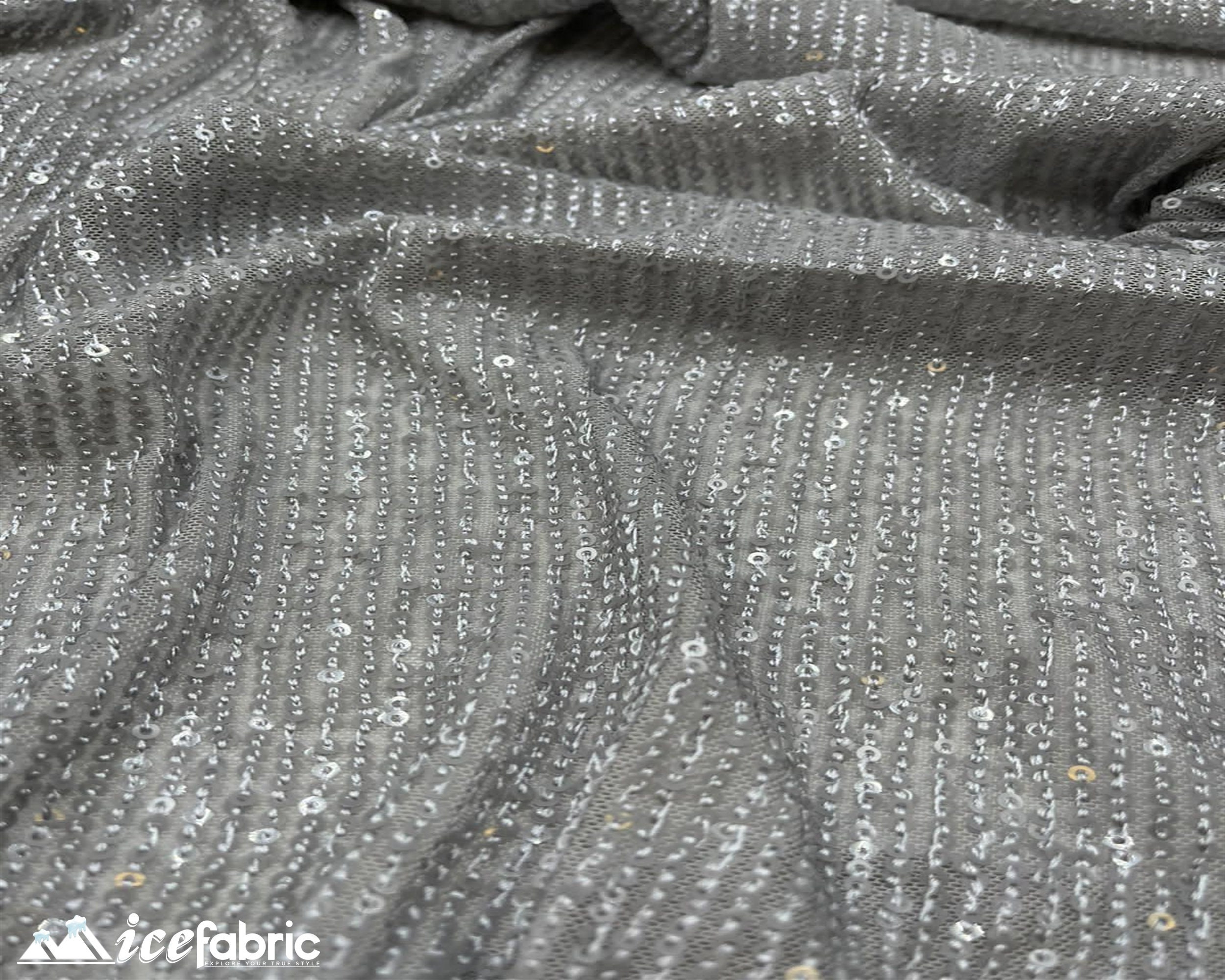 Cali Fabrics  Silver Mini Sequin Fabric