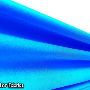 Turquoise Shiny Nylon Spandex Fabric By The Yard | 4 Way Stretch Fabric | Swimsuit Fabric | Dress, Tablecloth