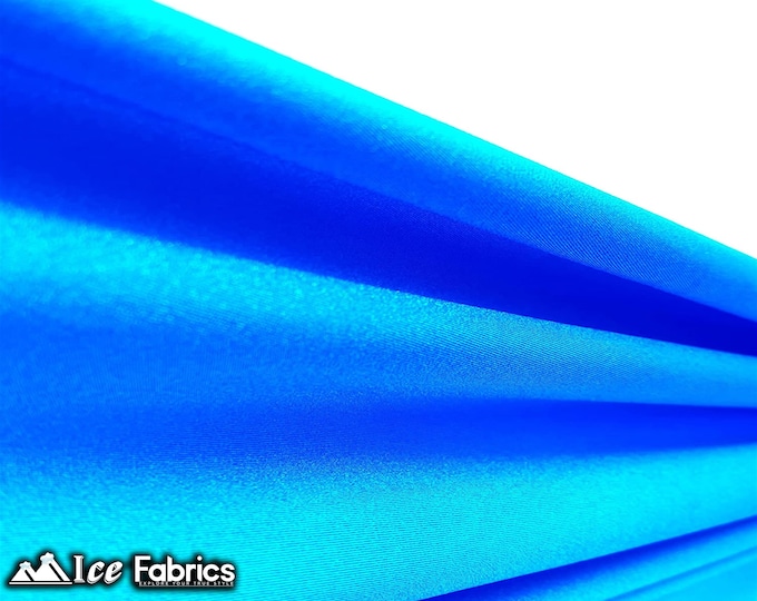 Turquoise Shiny Nylon Spandex Fabric By The Yard | 4 Way Stretch Fabric | Swimsuit Fabric | Dress, Tablecloth
