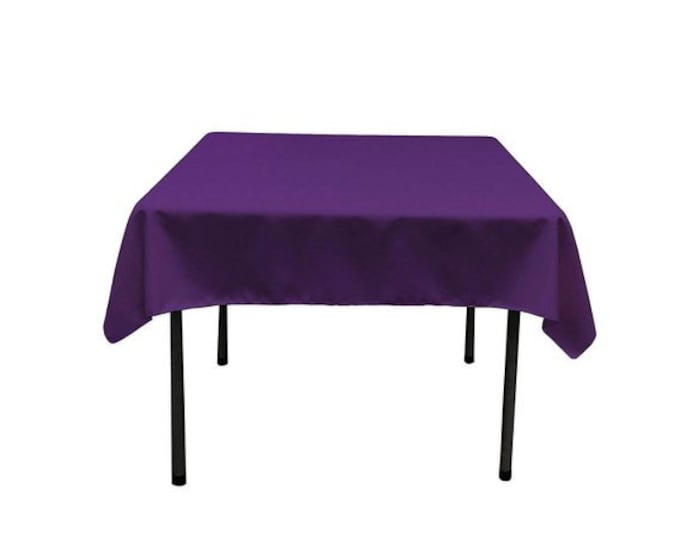 Square Tablecloth - 60 x 60 Inch - Purple Square Table Cloth for Square or Round Tables in Washable Polyester