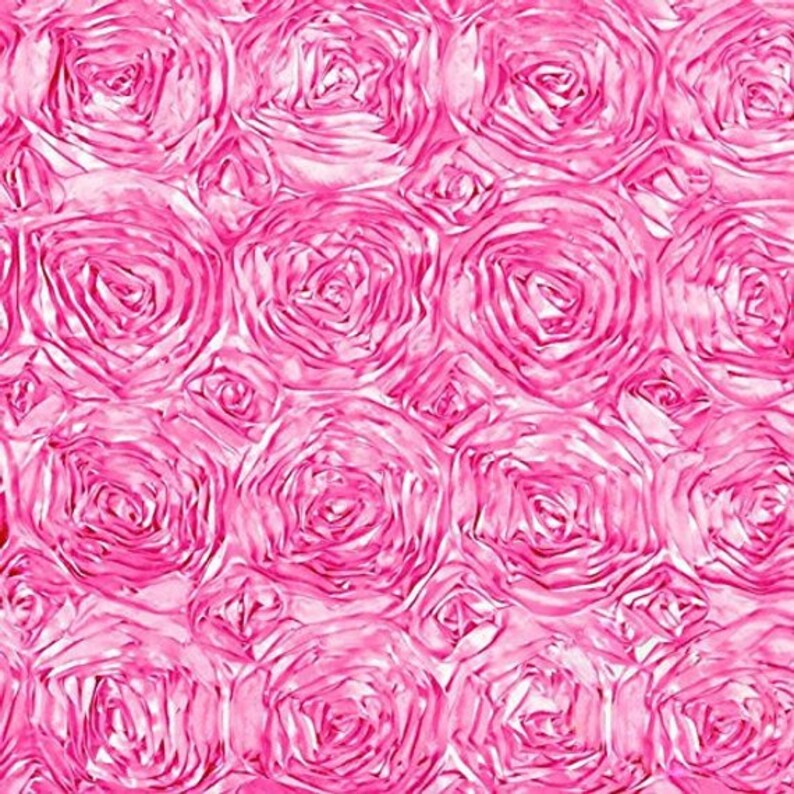 Pink Satin Rosette Fabric by the Yard 1 Yard Etsy