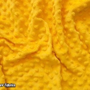 New Yellow Dot Minky Fabric By The Yard | Wholesale Price Ultra Soft Fleece Fabric | 60” Wide