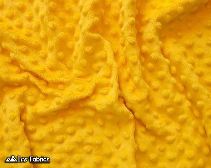 New Yellow Dot Minky Fabric By The Yard | Wholesale Price Ultra Soft Fleece Fabric | 60” Wide
