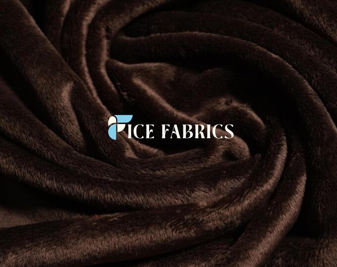 Brown New Faux Fur | Brown Fleece Minky Fabric By The Yard | Faux Fur Fabric | 58’’ Wide | Thick and Soft