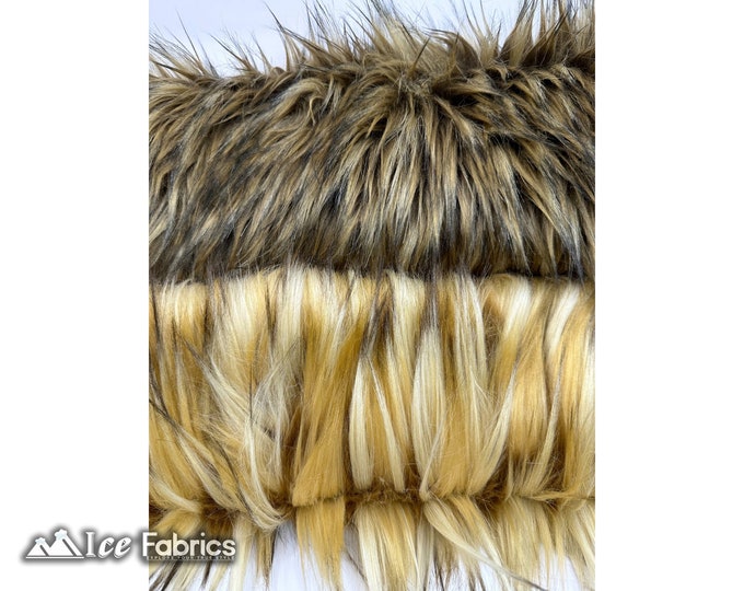Coyote Long Pile Faux Fur Fabric By The Yard | Fake Fur Fabric Fur Material | 60” Wide | Animal Fur Jacket, Coat