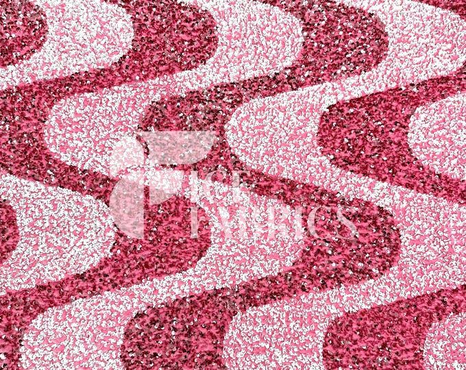 Wavy Sequin Stretch Velvet Fabric by The Yard - 60" Wide Pink White Velvet on Pink Velvet for Apparel, Costume, Decor
