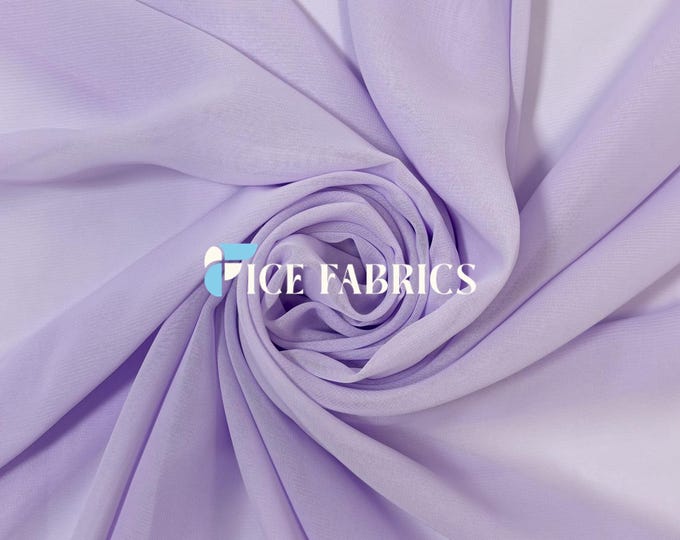 Lilac Soft Silky Chiffon Fabric By The Yard Matte Chiffon Fabric (60” Wide ) dresses, tablecloth, decor, design.