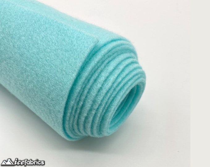 Aqua Acrylic Felt Fabric By The Yard | Crafts Fabric | 72” Inches Wide | Thick Acrylic Felt Fabric