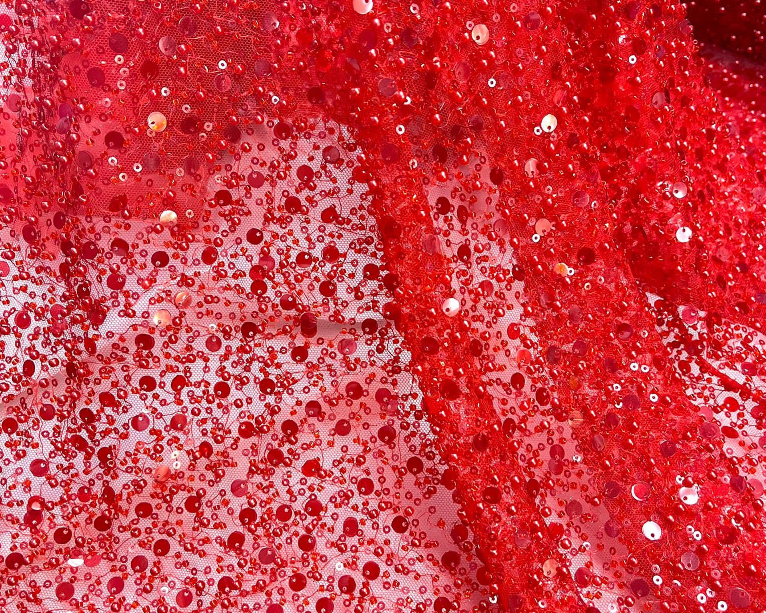 Red Mini Glitz Sequin Fabric