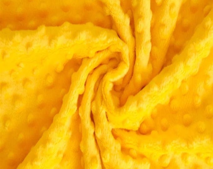 Canary Yellow Dot Minky Fabric By The Yard | Wholesale Price Ultra Soft Fleece Fabric | 60” Wide | CloudPop
