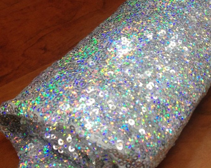 Fabulous Sparkly Silver Multicolor Spangle/Glitz Sequins 55" Sold by Yard decorations wedding prom dresses