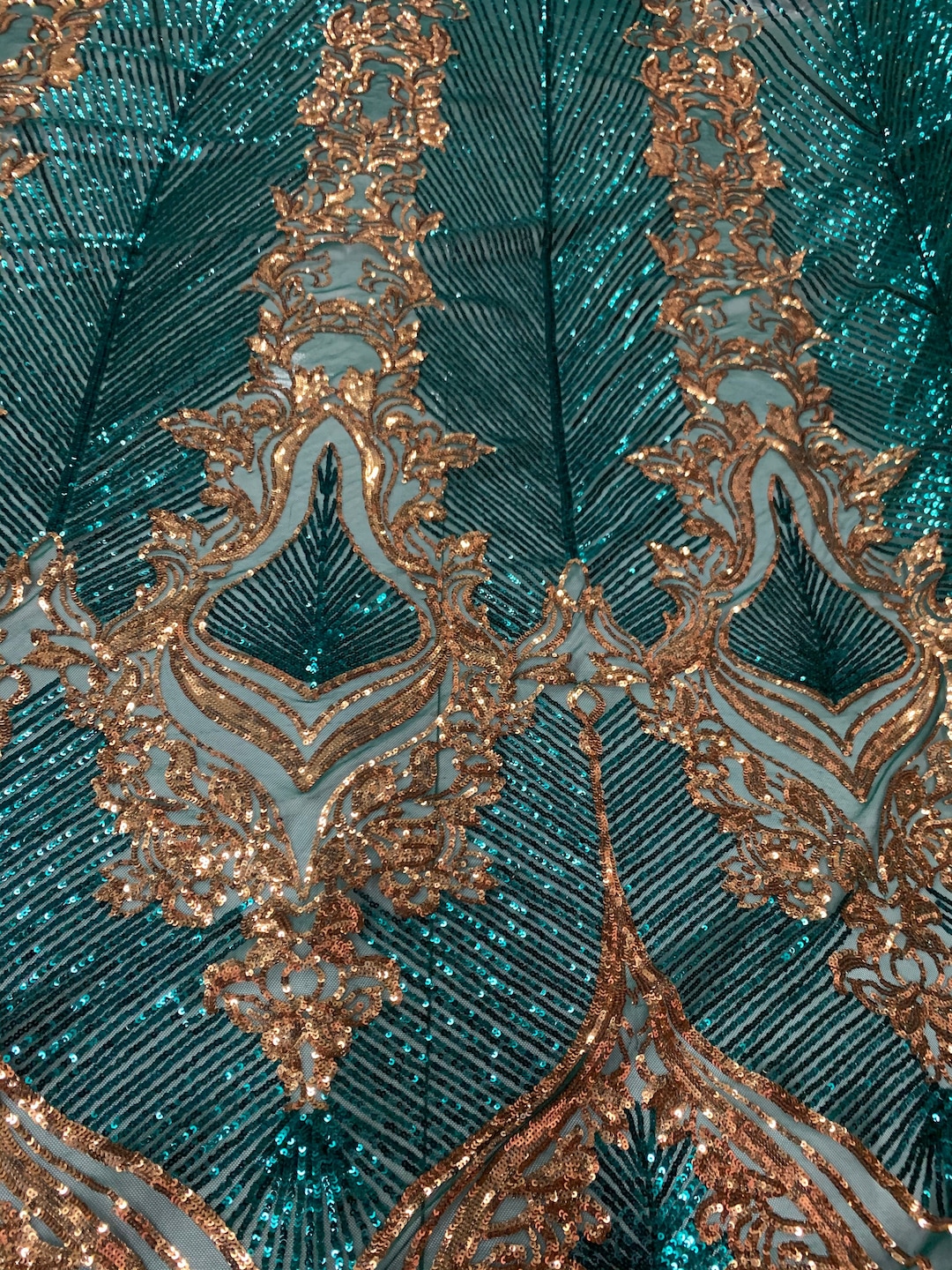 Hunter Green Spandex Fabric 4 Way Stretch Sequin Fabric by the Yard