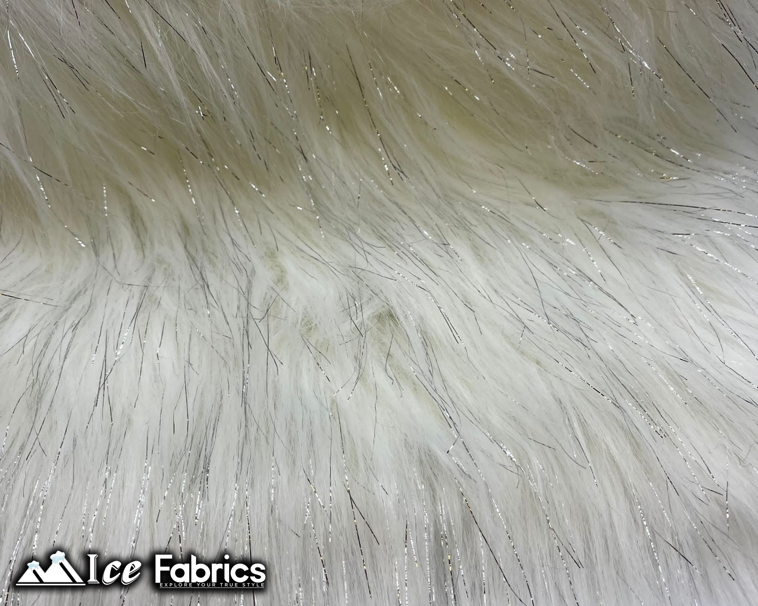 Soft Double Tone Polar Bear Shaggy Faux Fur Fabric - IceFabrics