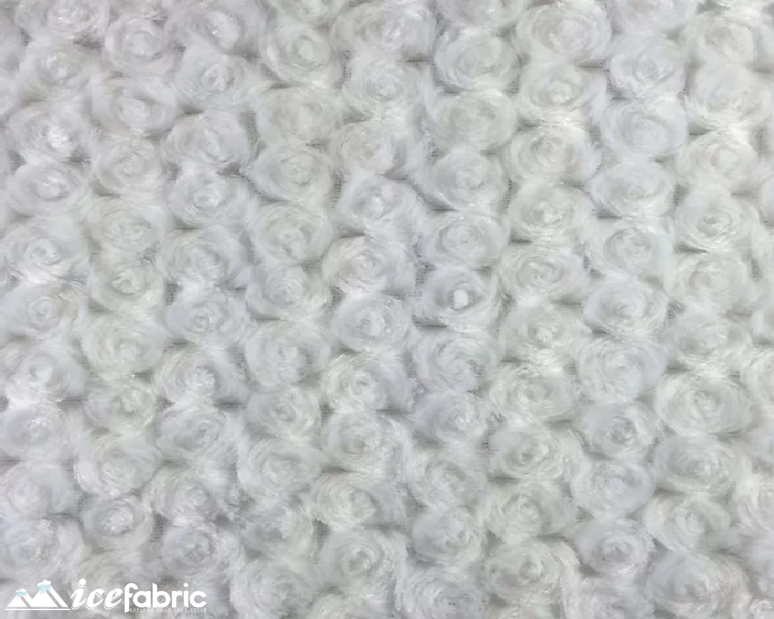 Rich Rose Rosette Floral Minky Fabric | Super Soft Fabric