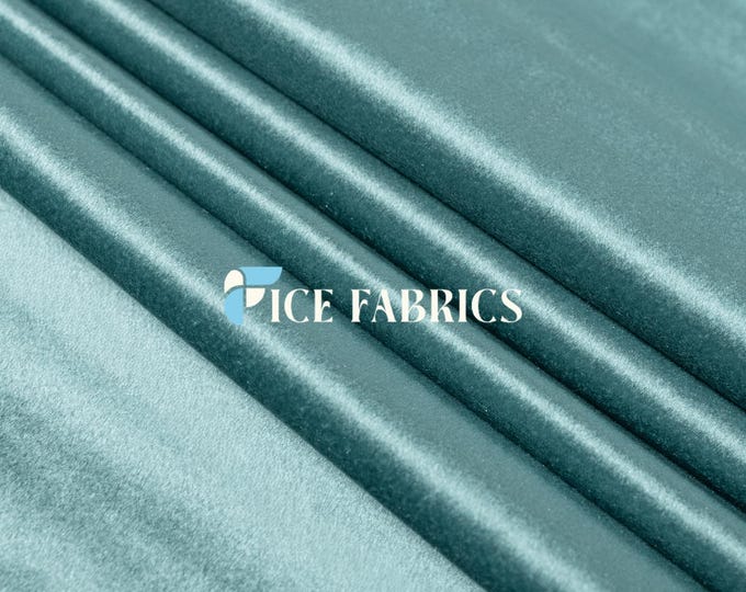 Slate Blue Royal Soft Velvet Upholstery Fabric by the Yard – Heavy Weight Fabric for Sofa, Couch, Chair, Drapery, Curtains, and Home Décor