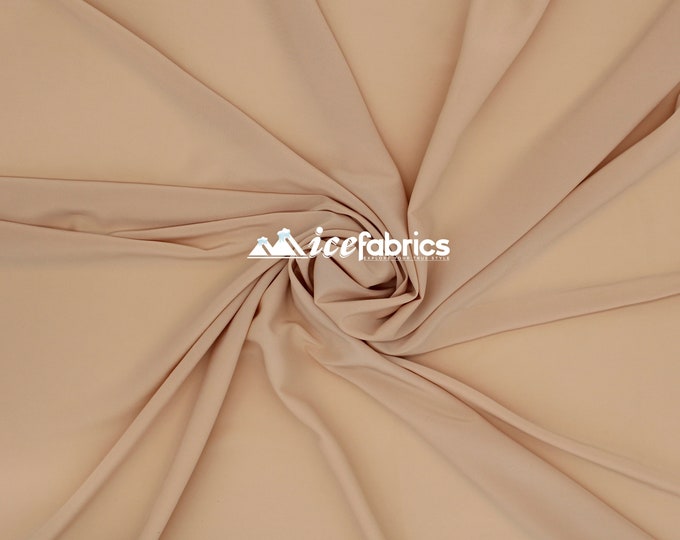 Nude_ Silky Stretch Chiffon Fabric- By The Yard- %10 Spandex Chiffon Sheer- Used for Decorations, Dresses, Face Masks, and much more.