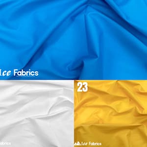 Cotton Polyester Broadcloth Fabric | Turquoise | White | Spa Yellow