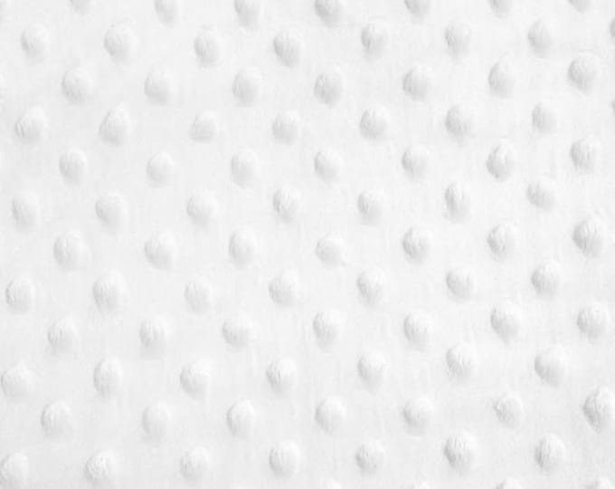 4 Way Stretch High Quality 60 Wide Minky Dimple Dot Fabric Sold By The Yard// (White) 1 Yard Soft Minky Fabric For Blanket