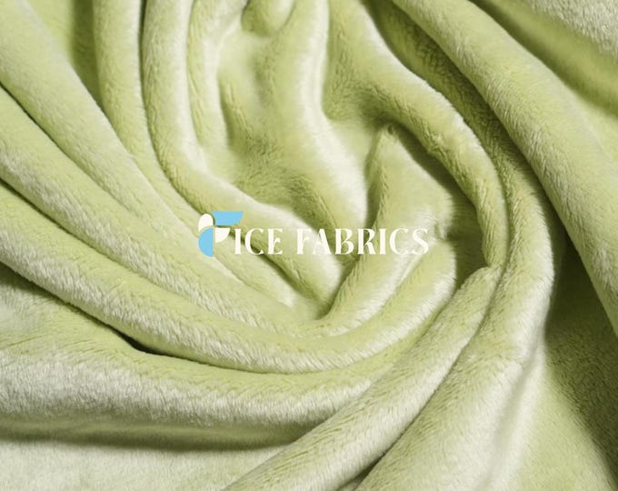 Sage New Faux Fur | Ivory Fleece Minky Fabric By The Yard | Faux Fur Fabric | 58’’ Wide | Thick and Soft