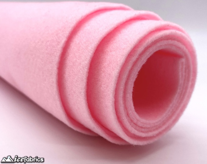 Baby Pink Acrylic Felt Fabric By The Yard | Crafts Fabric | 72” Inches Wide | Thick Acrylic Felt Fabric