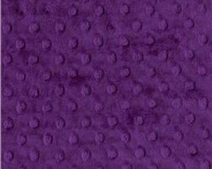 4 Way Stretch High Quality 60 Wide Minky Dimple Dot Fabric Sold By The Yard// (Purple) 1 Yard Soft Minky Fabric For Blanket