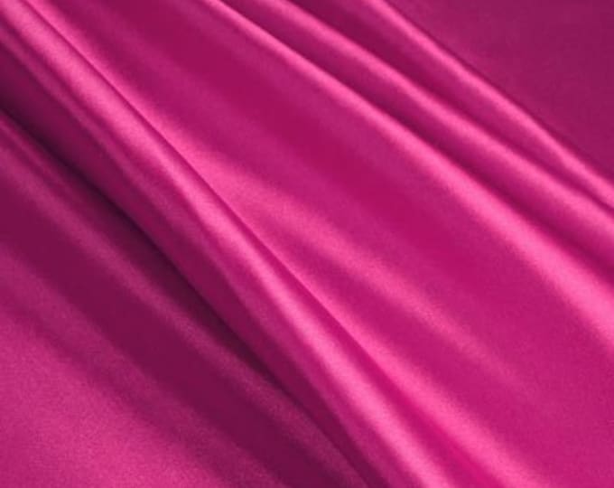 Magenta CHARMEUSE Stretch Satin Fabric By The Yard// Stretch CHARMEUSE Satin For Dresses, Decorations, Craft Project, Event Decor, Garments