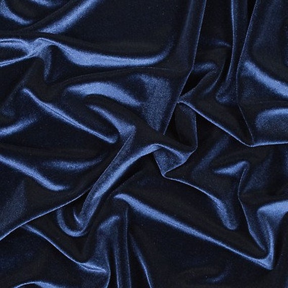 Stretch Velvet Jersey - Navy – Fabric Box