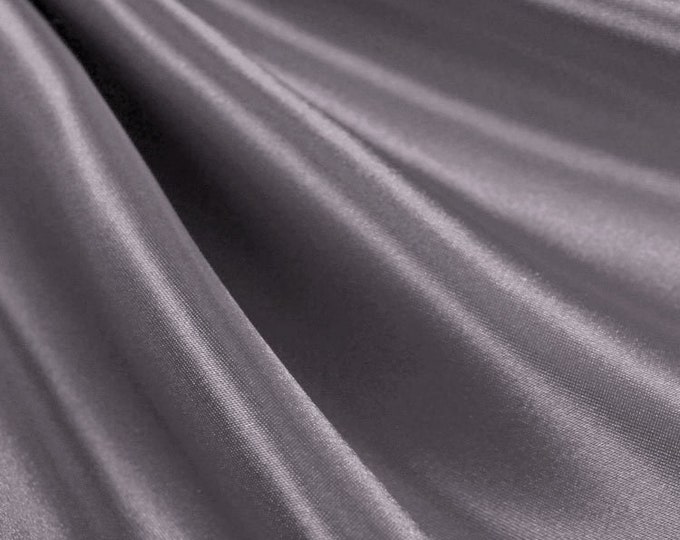 Charcoal  _ Medium High Quality Satin Fabric Sold By The Yard/ 60'' Wide Inches Used For Dresses, Decorations, Fashion Show/Wholesale Price
