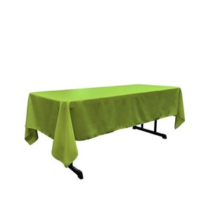 Rectangular Polyester Tablecloth 60 x 144 Inches Lime decorations wedding prom decor runners outdoor tablecloths DJ tablecloths shop