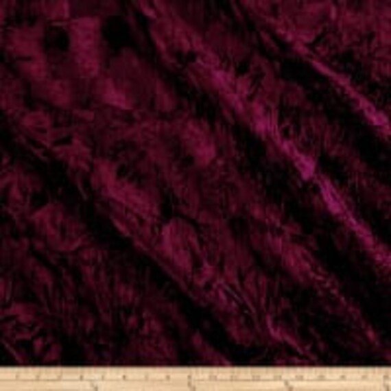 Stretch Velvet Crushed Burgundy Width 58/60 Apparel Fabric
