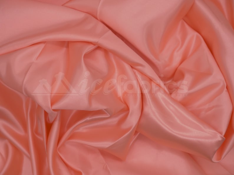 Peach Silky Bridal Satin Fabric By The Yard /_ Charmeuse Thick Heavy Satin Fabric/_ 60 wide/_ Wholesale Price