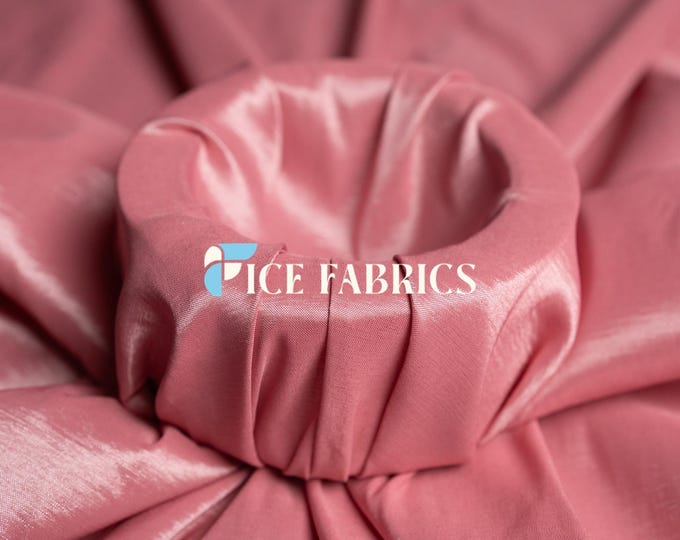 Dusty Rose Stretch Taffeta Fabric By The Yard Nylon Spandex Taffeta Fabric for Dress, Clothing, costume, Bridal Wear (60” Wide)