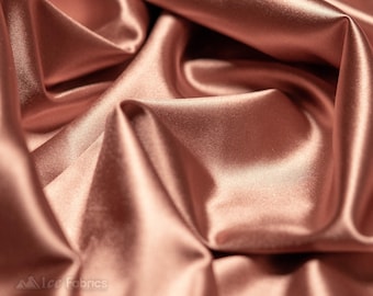 Rose Gold 4-Wege-Stretch Seidiger Spandex Satin Stoff Schüttgut | Glänzender Satin-Stoff | 60 "breite | Dicker und schwerer Satin-Spandex | KasinoLuxe