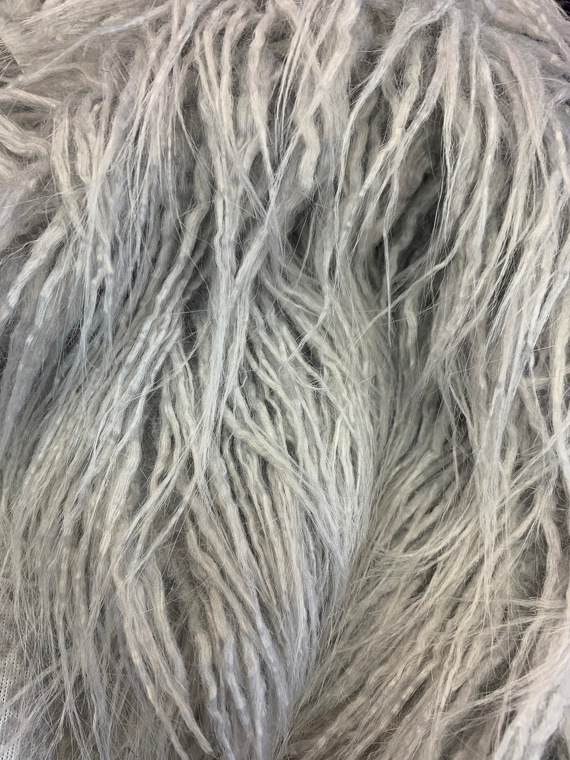 Yeti Mongolian Long Pile Animal Fur Material Gray Fake FAUX | Etsy