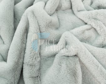 Platinum Bunny Faux Fur Thick Minky Fabric By The Yard | Ultra Soft 0.5" Short Pile Rabbit Fur Fabric | Minky Rabbit Fur | BunnySoft