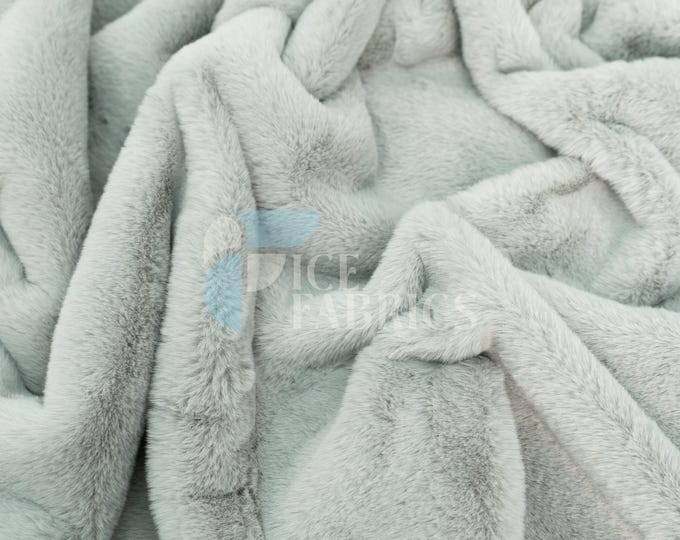 Platinum Bunny Faux Fur Thick Minky Fabric By The Yard | Ultra Soft 0.5" Short Pile Rabbit Fur Fabric | Minky Rabbit Fur | BunnySoft
