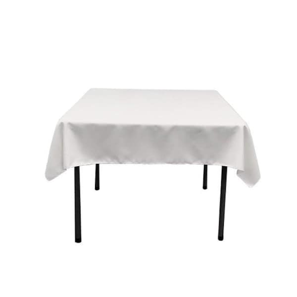 Linge de Table nappe carrée - 60 x 60 pouces - carré blanc pour les Tables rondes en Polyester lavable ou carrée