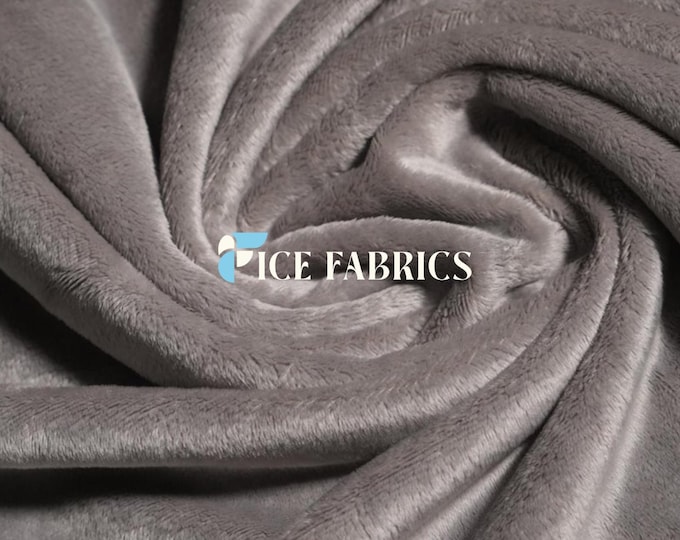 Silver New Faux Fur | Ivory Fleece Minky Fabric By The Yard | Faux Fur Fabric | 58’’ Wide | Thick and Soft