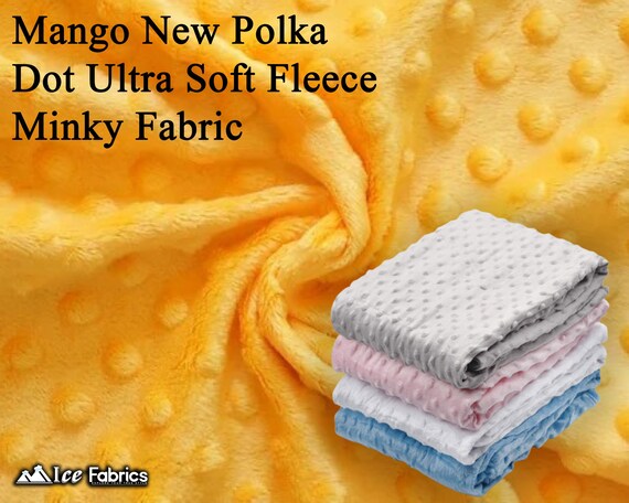 New Mango Polka Dot Minky Fabric by the Yard Wholesale Price Ultra