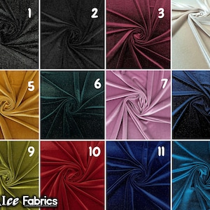 Glitter fluwelen stof op maat gesneden | Glanzende glitter spandex stof | Op stretch fluwelen stof | (60” breed) | Voor jurken, tafelkleed