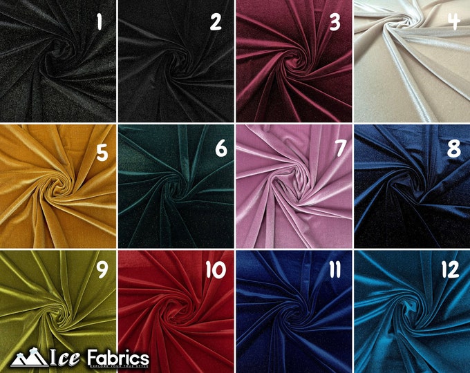 Glitter Velvet Fabric By The Yard | Shiny Glitter Spandex Fabric | On Stretch Velvet Fabric | (60” Wide ) | For Dresses, tablecloth
