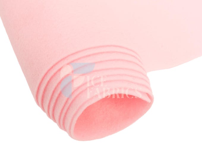 Baby Pink Acrylic Felt Fabric By The Yard | Crafts Fabric | 72” Inches Wide | Thick Acrylic Felt Fabric