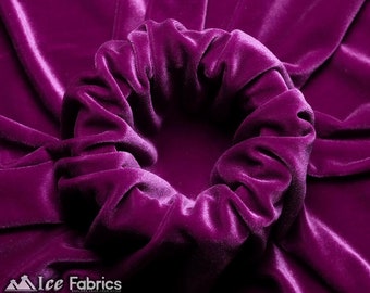 Smooth Magenta 4 Way Stretch Velvet Fabric By The Yard | Polyester Spandex Fabric | 60” Wide | for Dress, tablecloth, Drapery