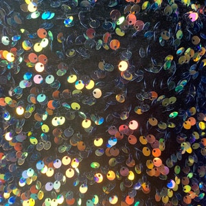 Rainbow Iridescent Sequin Fabric By the Yard/ Sequin Stretch Velvet Fabric/ embroidered Lace Fabric /Black Spandex Velvet Fabric With Sequin