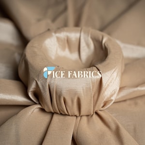 Champagne Stretch Taffeta Fabric By The Yard Nylon Spandex Taffeta Fabric for Dress, Clothing, costume, Bridal Wear (60” Wide)