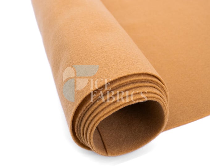Light Camel Acrylic Felt Fabric_ "72 Wide _ Thick Quality Felt Fabric By The Yard _ Felt By The BOLT _ Wholesale Price