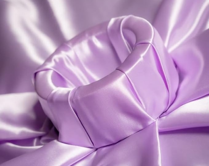 Bridal Satin Lilac Shiny Satin Fabric By The Yard Thick Satin Fabric (60” Wide) Apparel, wedding decor, tablecloth.