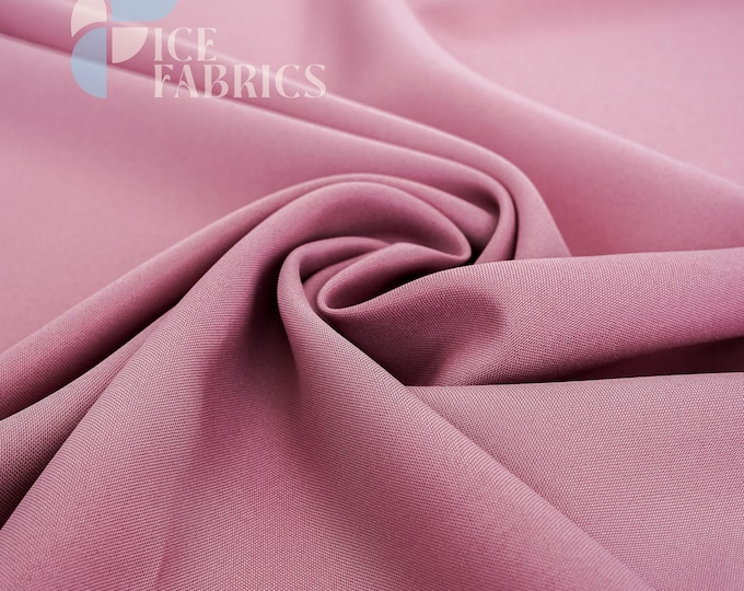 Dusty Rose Solid Poly Poplin Fabric by the Yard for Clothing, Crafts and Decorations | Poplina Luxe