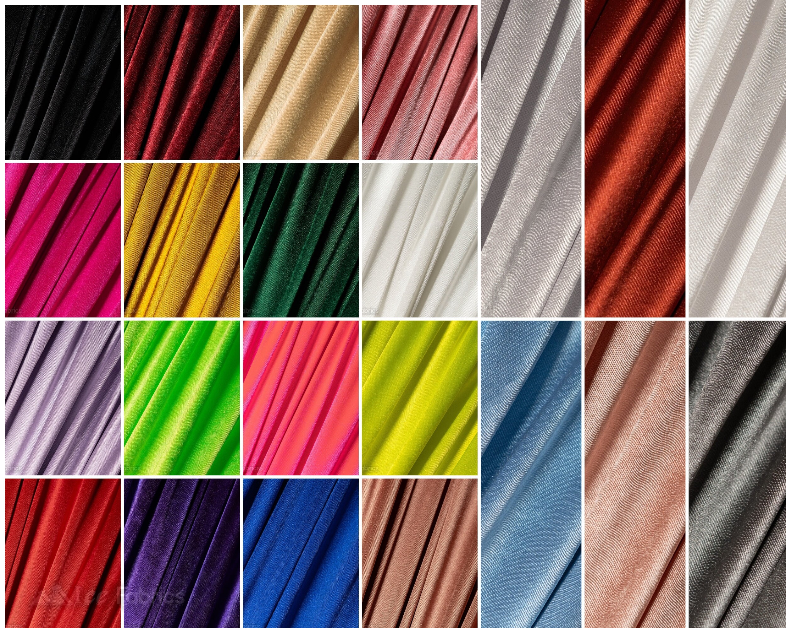  4 Way Stretch Silky Spandex Satin Fabric by The Yard