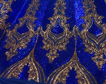 royal blue gold dress